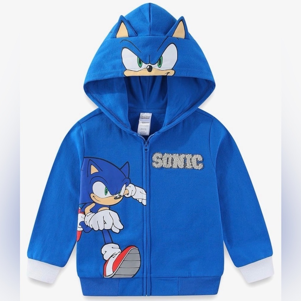 SEGA Sonic the Hedgehog Boys Fleece Zip Up Hoodie for Toddler and Big Kids 7